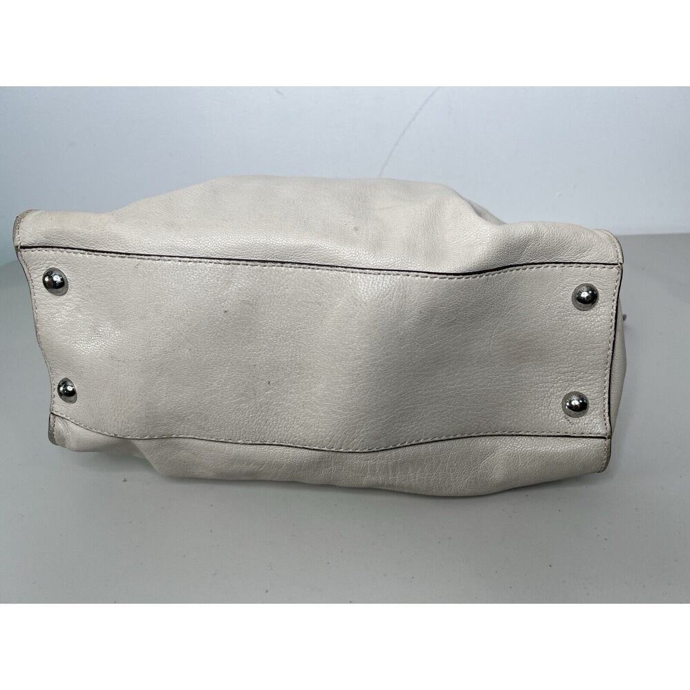 Michael Kors Hamilton Lock Cream Leather Large Satchel Shoulder Bag - Picture 6 of 11